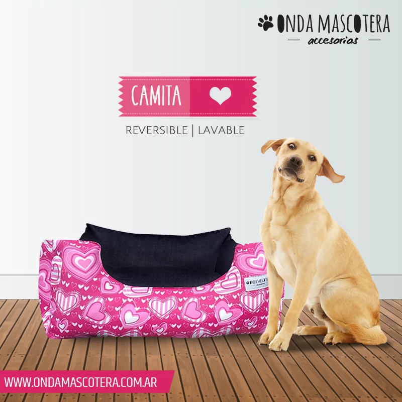 camita corazones para labrador hembra onda mascotera
