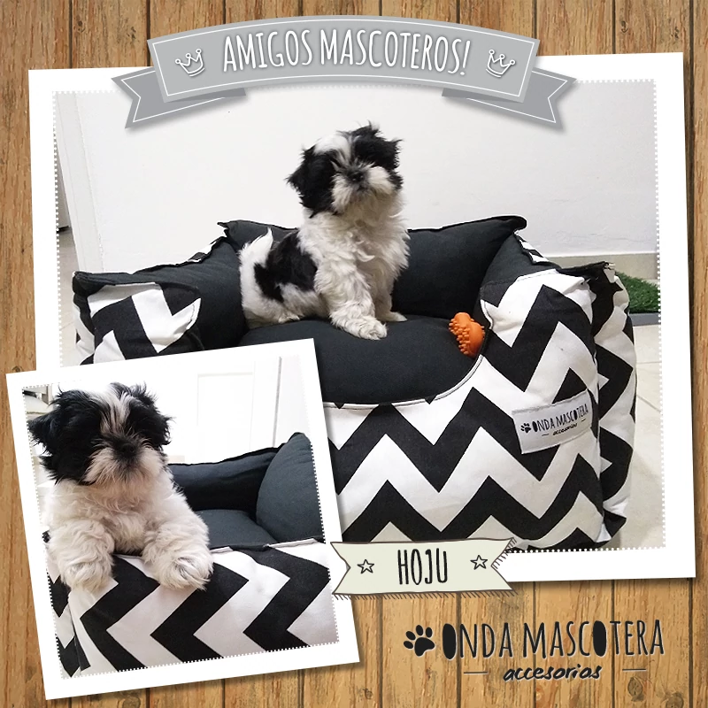camita para perros de raza pequeños shih tzu chevron zig zag 