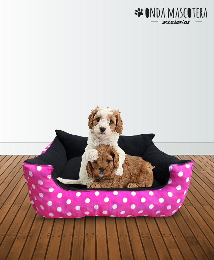 almohadon puff en altura floreado para perros y gatos de facil lavado